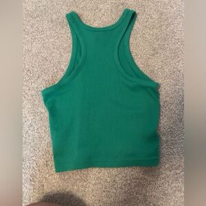 Green crop top.